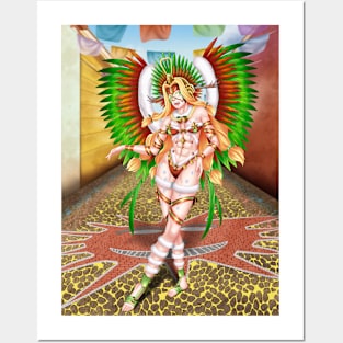 Christmas Quetzalcoatl Tecnica Mask Background Posters and Art